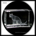 Grabado láser 3D Cat Inside Crystal cube